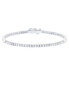 Crislu Classic Small Brilliant Tennis Bracelet Finished in Pure Platinum