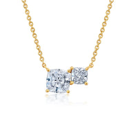 Crislu Cushion Sleeping Necklace Size 16  Finished In 18kt Yellow Gold