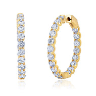 Crislu Large Round Hoop Earrings Finished in 18Kt Yellow Gold