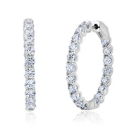 Crislu Large Brilliant Round Hoop Earrings Finished in Pure Platinum