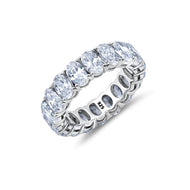 Crislu Oval Cut Eternity Ring Finished in Pure Platinum