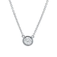 Crislu Solitaire Bezel Pendant Small Finished In Pure Platinum