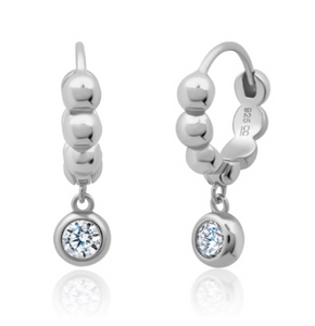 Crislu B.B.Y. Hoop Drop Earrings Finished in Pure Platinum