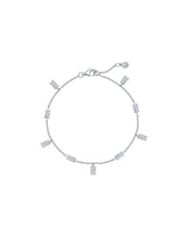 Load image into Gallery viewer, Crislu Baguette Anklet Finished in Pure Platinum
