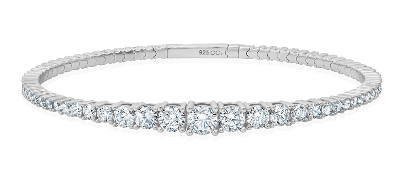 Crislu Flex Single Band Wrap Around Bracelet Finished In Pure Platinum