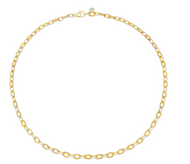 Crislu Gold Glaze White Enamel Chainlink Necklace-final sale