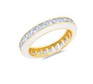 Crislu Gold Glaze White Enamel Ring-final sale