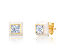 Load image into Gallery viewer, Crislu Gold Glaze Square Earring

