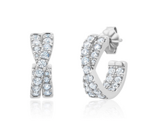 Load image into Gallery viewer, Crislu Grace Hoop Earrings in Platinum
