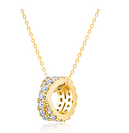 Crislu Grace Pave Crossover Necklace Finished in 18KT Yellow Gold