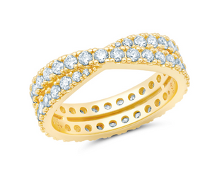 Crislu Grace Eternity Band in 18KT Yellow Gold