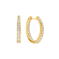 Crislu Hinge Hoop Earrings Finished in 18kt Yellow Gold