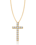 Crislu Pave Cross Necklace Finished in 18kt Yellow Gold