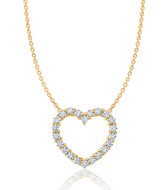 Crislu Pave Heart Necklace Finished in 18kt Yellow Gold