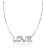 Crislu Pave Love Necklace - Pure Platinum
