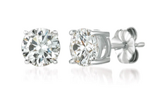 Load image into Gallery viewer, Crislu Brilliant Round Solitaire Stud Earrings Finished in Pure Platinum - 2.00 cttw
