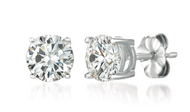 Crislu Brilliant Round Solitaire Stud Earrings Finished in Pure Platinum - 2.00 cttw
