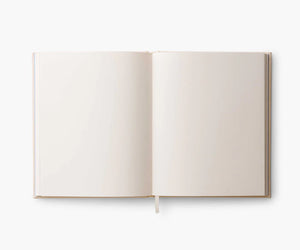 Open Embroidered Fabric Sketchbook with blank paper