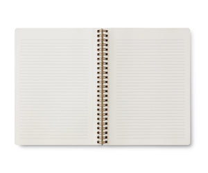 Open Spiral Notebook with lines