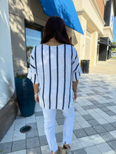 Load image into Gallery viewer, Viviana Linen Striped Top - One Size
