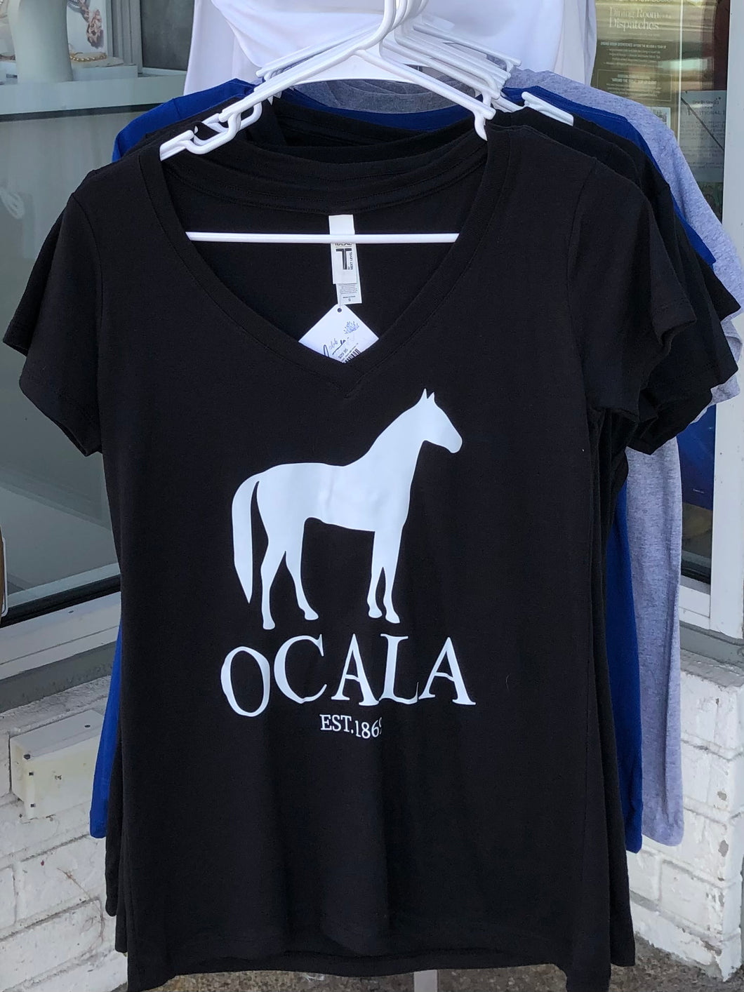 Ocala Ladies T-Shirt - Black with Horse