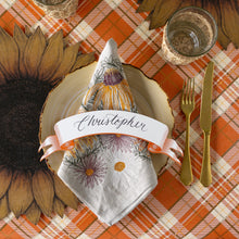 Load image into Gallery viewer, Hester &amp; Cook Classic Orange Banner Table Accent on a table with the text Christopher
