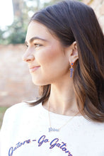 Load image into Gallery viewer, person wearing Florida Gators Autograph Enamel Earrings in Blue

