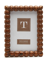 Load image into Gallery viewer, Dark Brown Hand-Carved Bobbin Photo Frame
