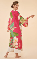 Powder Delicate Tropical in Dark Rose Kimono Gown