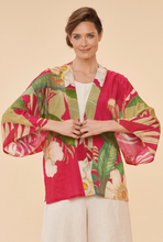 Load image into Gallery viewer, Delicate Tropical in Dark Rose Kimono Jacket
