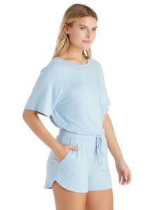 Dream Slouchy Tee Top with Shorts Lounge Set - Surf