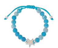 Dune Jewelry Beaded Bracelet Adjustable - Starfish - Weathered Agate - FINAL SALE
