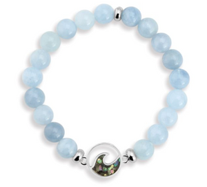 Dune Jewelry Cresting Wave Beaded Bracelet - Aquamarine