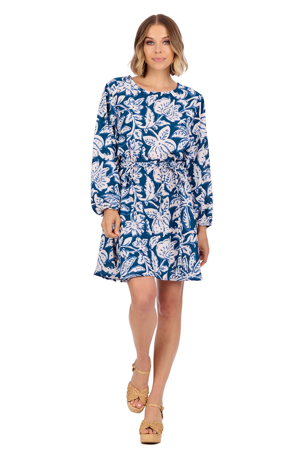 Dutton Flounce Dress - Navy