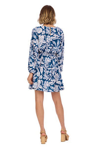 Dutton Flounce Dress - Navy
