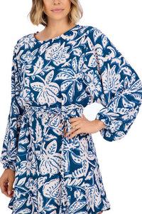 Dutton Flounce Dress - Navy