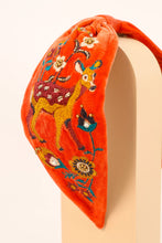 Load image into Gallery viewer, Powder Embroidered Fawn In A Meadow Headband
