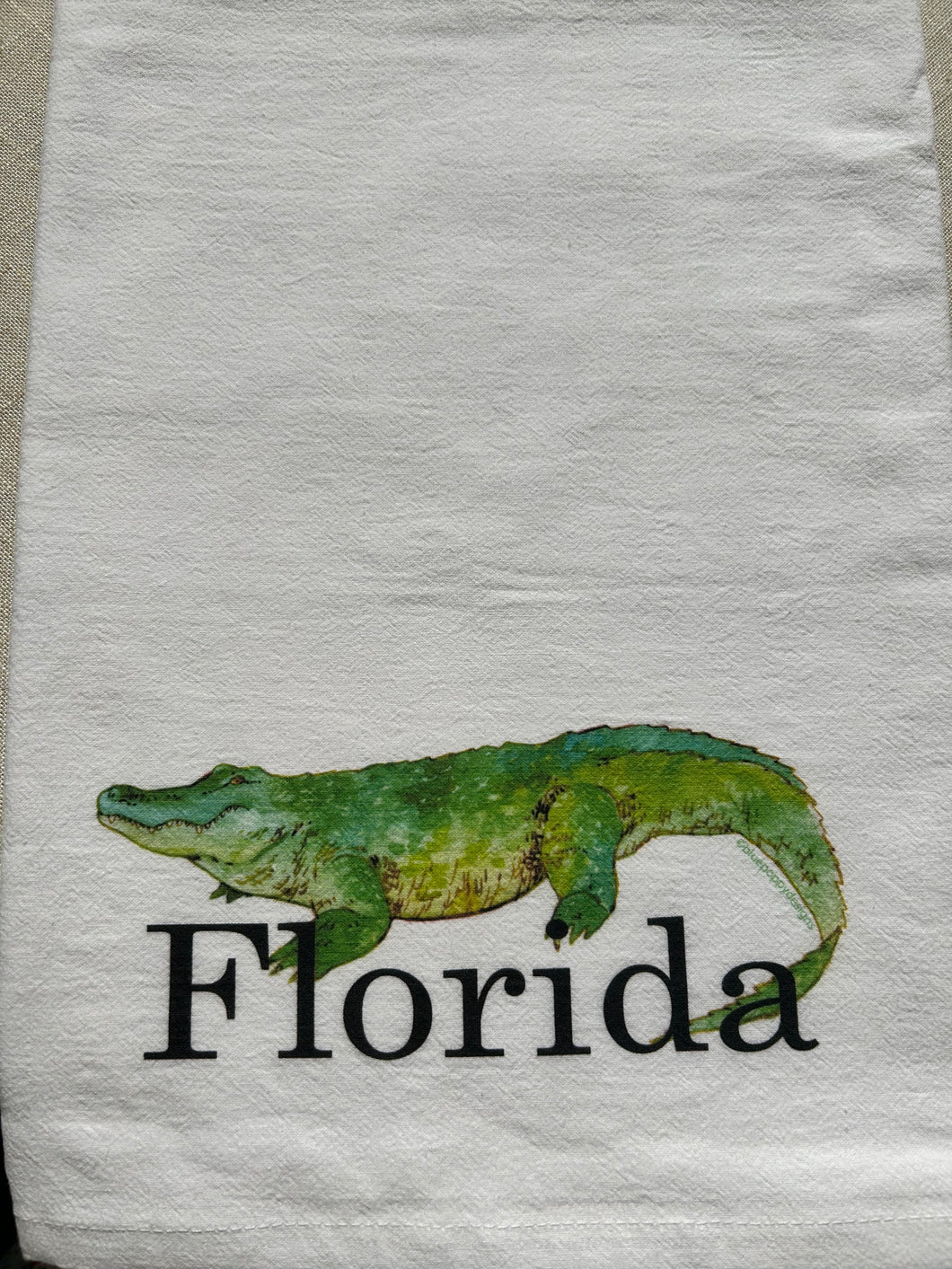 Watercolor Alligator Kitchen Towel - Florida