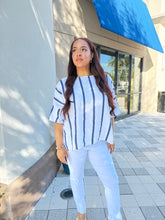Load image into Gallery viewer, Viviana Linen Striped Top - One Size
