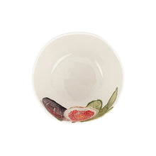 Load image into Gallery viewer, interior of bowl with painted fig fruit design
