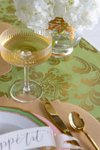 Load image into Gallery viewer,  green paper with gold Damask pattern  set with a vase and cups
