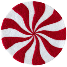 Load image into Gallery viewer, Hester &amp; Cook Red Felt Candy Stripe Placemat
