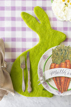 Load image into Gallery viewer, Hester &amp; Cook Spring Green Bunny Felt Placemat on Easter table
