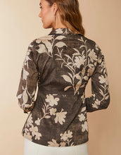 Load image into Gallery viewer, Spartina 449 Farrah Poplin Blouse Botanic Garden Floral Cascade Gray
