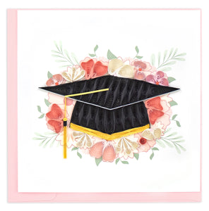 Floral Mortarboard Graduation Quilling Card