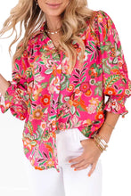 Load image into Gallery viewer, Floral Smocked Cuff Buttoned Shirt - FINAL SALE
