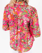 Load image into Gallery viewer, Floral Smocked Cuff Buttoned Shirt - FINAL SALE
