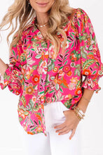 Load image into Gallery viewer, Floral Smocked Cuff Buttoned Shirt - FINAL SALE
