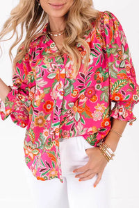 Floral Smocked Cuff Buttoned Shirt - FINAL SALE