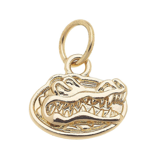 Gold Gator head logo charm